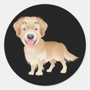 Love Golden Retriever Puppy Dog Black Stickers