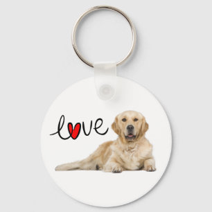 Love Golden Retriever Puppy Dog Keychain