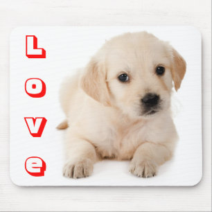 Love Golden Retriever Puppy Dog Mousepad