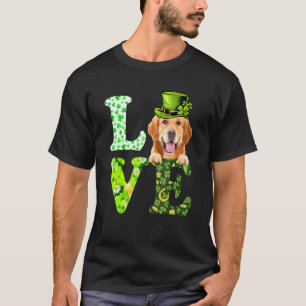 Love Golden Retriever St Patrick's Day Shamrock Ir T-Shirt