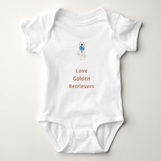 Love Golden Retrievers - Golden Retriever Baby Bodysuit (Front)