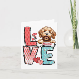 Love Goldendoodle Dog Happy Valentines Day  Card