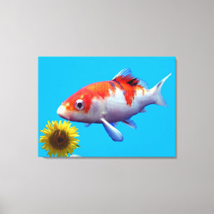 Love Goldfish Stretched Canvas Print