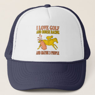 Love Golf And Horse Racing Barrel Racer Horses Rac Trucker Hat