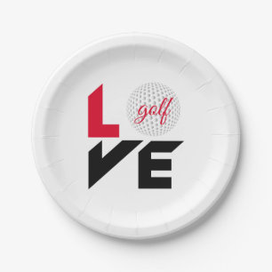 Love golf paper plate
