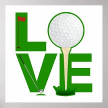 LOVE Golf print green letters