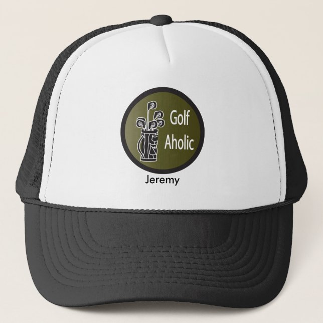 Love Golfing 🏌️‍♂️ - a Golfaholic Trucker Hat (Front)