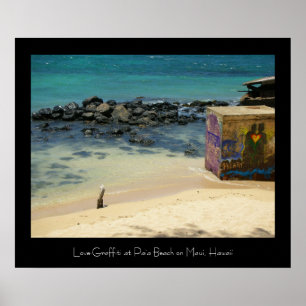 Love Graffiti at Paia Beach, Maui Poster