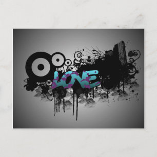 LOVE Graffiti Postcard