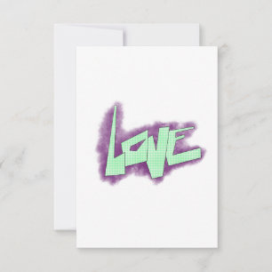 love graffiti purple green mint typography dots