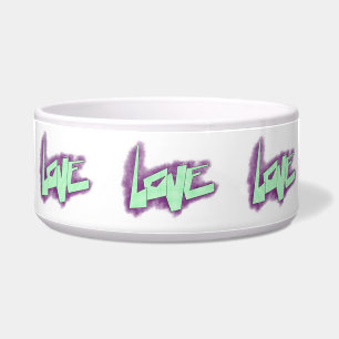 love graffiti purple green mint typography dots