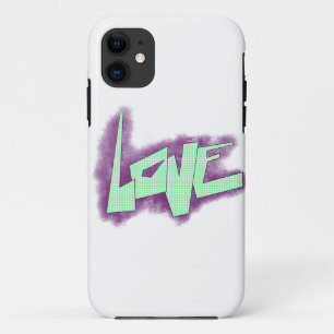 love graffiti purple green mint typography dots Case-Mate iPhone case