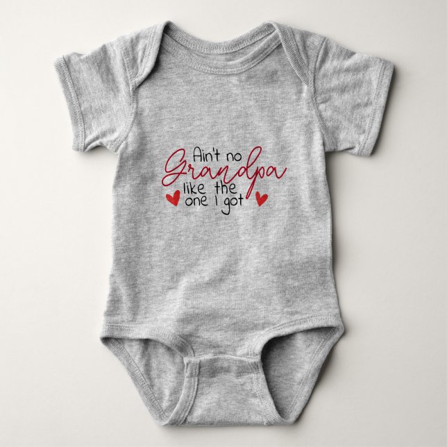 Love Grandpa Fun with Hearts    Baby Bodysuit (Front)