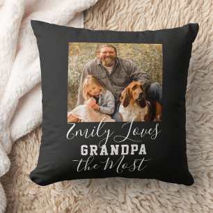LOVE GRANDPA THE MOST Custom Father's Day Cushion