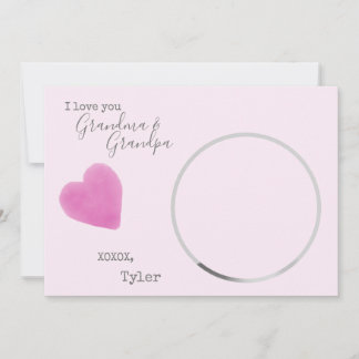 Love Grandparents Photo Pink Heart Valentines Holiday Card