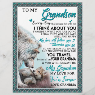 Love Grandson Letter To My Grandson From Grandma Custom Letterhead