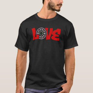 Love Graphic Dart Player Darts Dartboard Triple 20 T-Shirt