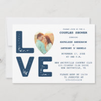 LOVE Graphic Minimalist Photo Couples Shower