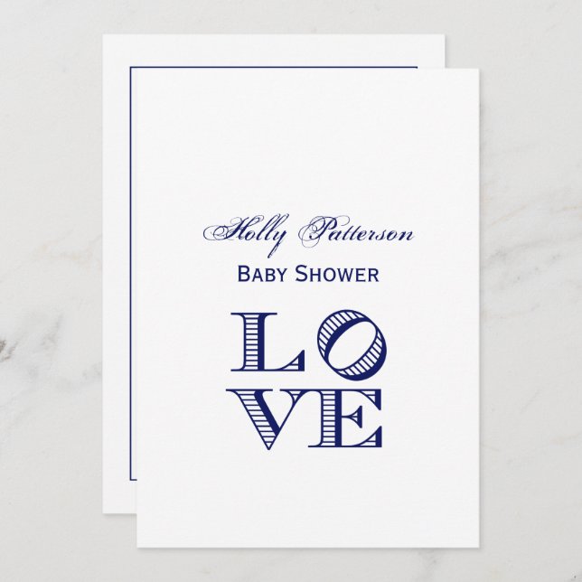 LOVE Graphic Text - Blue Invitation (Front/Back)