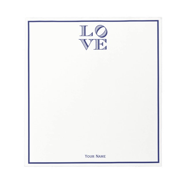 LOVE Graphic Text - Blue Notepad (Front)