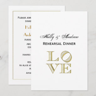 LOVE Graphic Text - Faux Gold Invitation