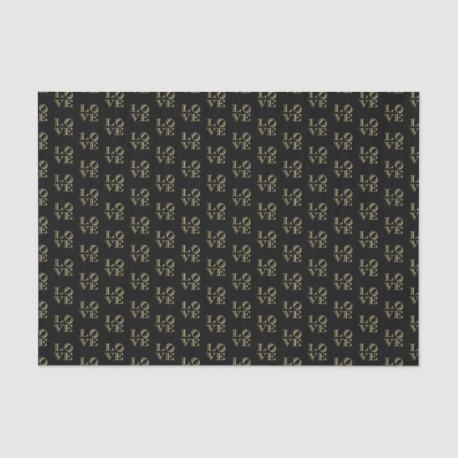 LOVE Graphic Text - Faux Gold Tissue Paper (Front)