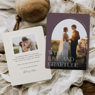 Love & Gratitude   Arch Photo Wedding Thank You Card