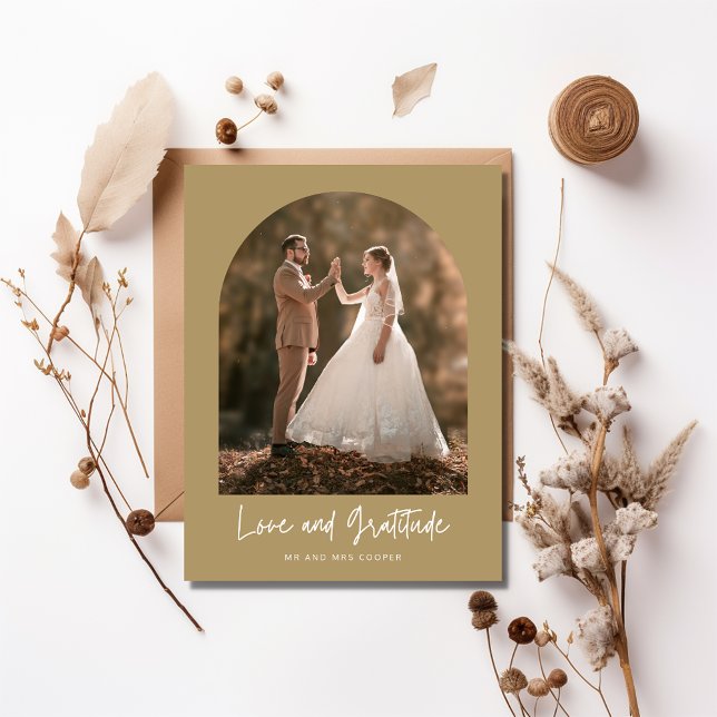 Love Gratitude Arch Photo Wedding Thank You  Postcard (Love Gratitude Arch Photo Wedding Thank You Postcard)