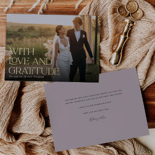 Love & Gratitude Gold Foil Wedding Thank You Card