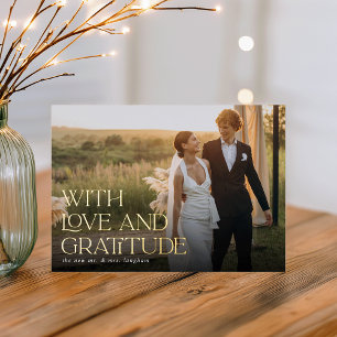 Love & Gratitude Gold Foil Wedding Thank You Card