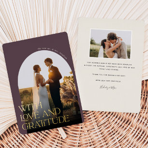 Love & Gratitude Gold Foil Wedding Thank You Card