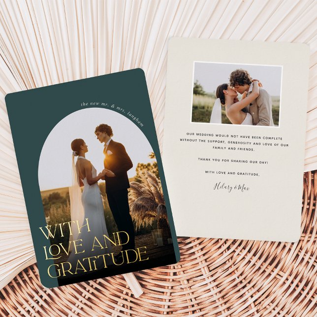 Love & Gratitude Gold Foil Wedding Thank You Card (Creator Uploaded)