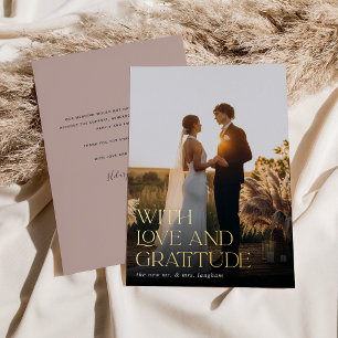 Love & Gratitude Gold Foil Wedding Thank You Card