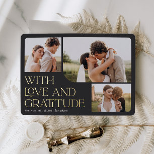 Love & Gratitude Gold Foil Wedding Thank You Card