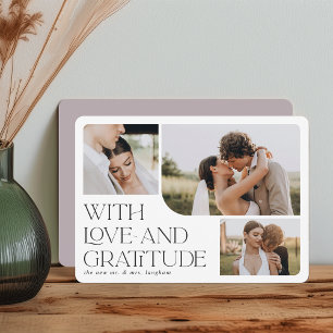 Love & Gratitude Multi Photo Wedding Thank You Card