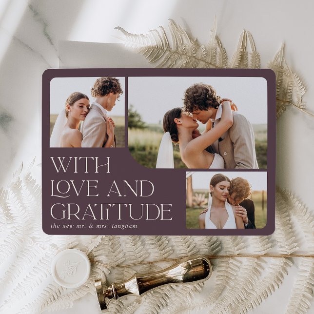 Love & Gratitude | Multi Photo Wedding Thank You Card (Creator Uploaded)