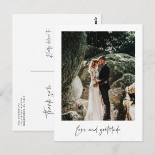Love Gratitude Photo Wedding Thank You Postcard