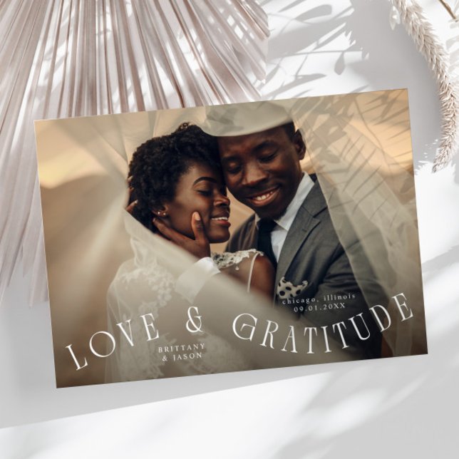 Love & Gratitude Wedding Photo Thank You Card (Creator Uploaded)