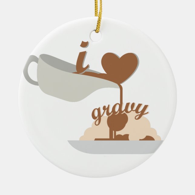 Love Gravy Ceramic Tree Decoration (Front)
