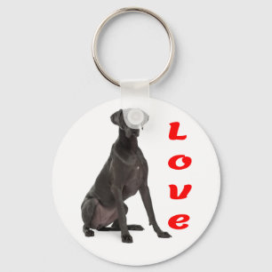 Love Great Dane Puppy Dog Key Ring