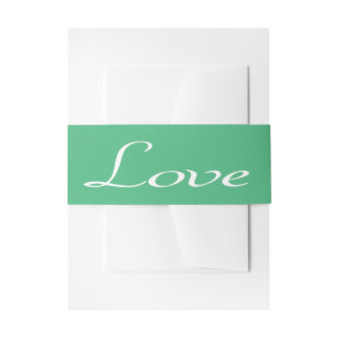 Love Green And White Wedding Party Invitation Belly Band