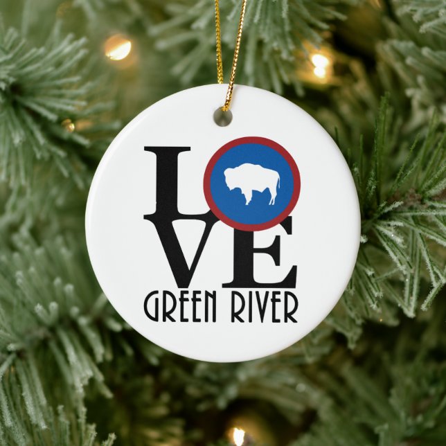 LOVE Green River Wyoming Ceramic Tree Decoration (Tree)