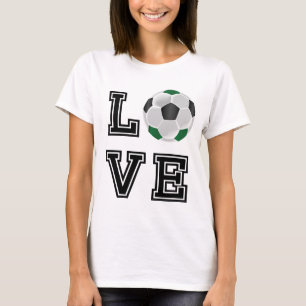 Love Green Soccer - Black Letters T-Shirt