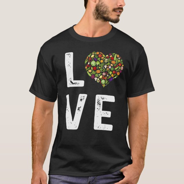 Love Green Vegetables Cute Healthy Salad Food Vega T-Shirt (Front)