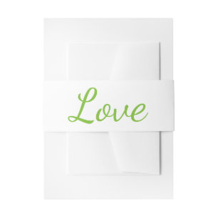 Love Green Wedding Invitation Belly Band