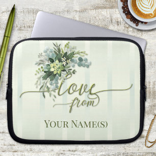 Love Greenery Script Laptop Sleeve