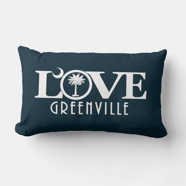 LOVE Greenville South Carolina Lumbar Cushion (Front)