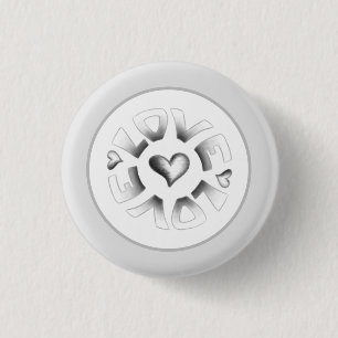Love Grey 3 Cm Round Badge