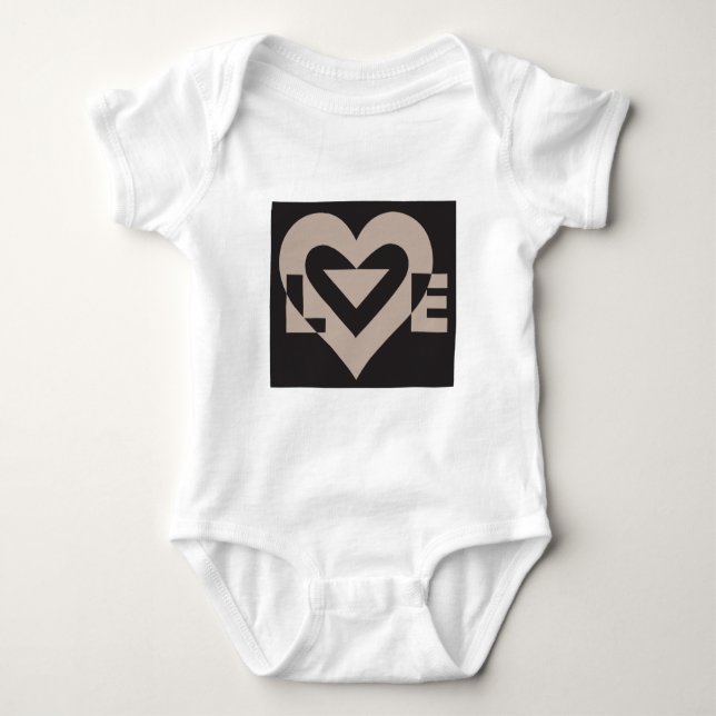 Love Grey on Black Baby Bodysuit (Front)
