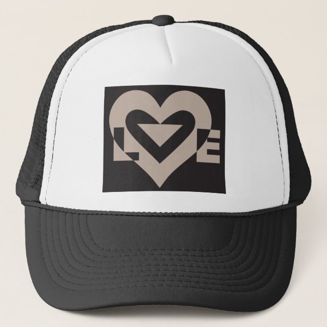 Love Grey on Black Trucker Hat (Front)
